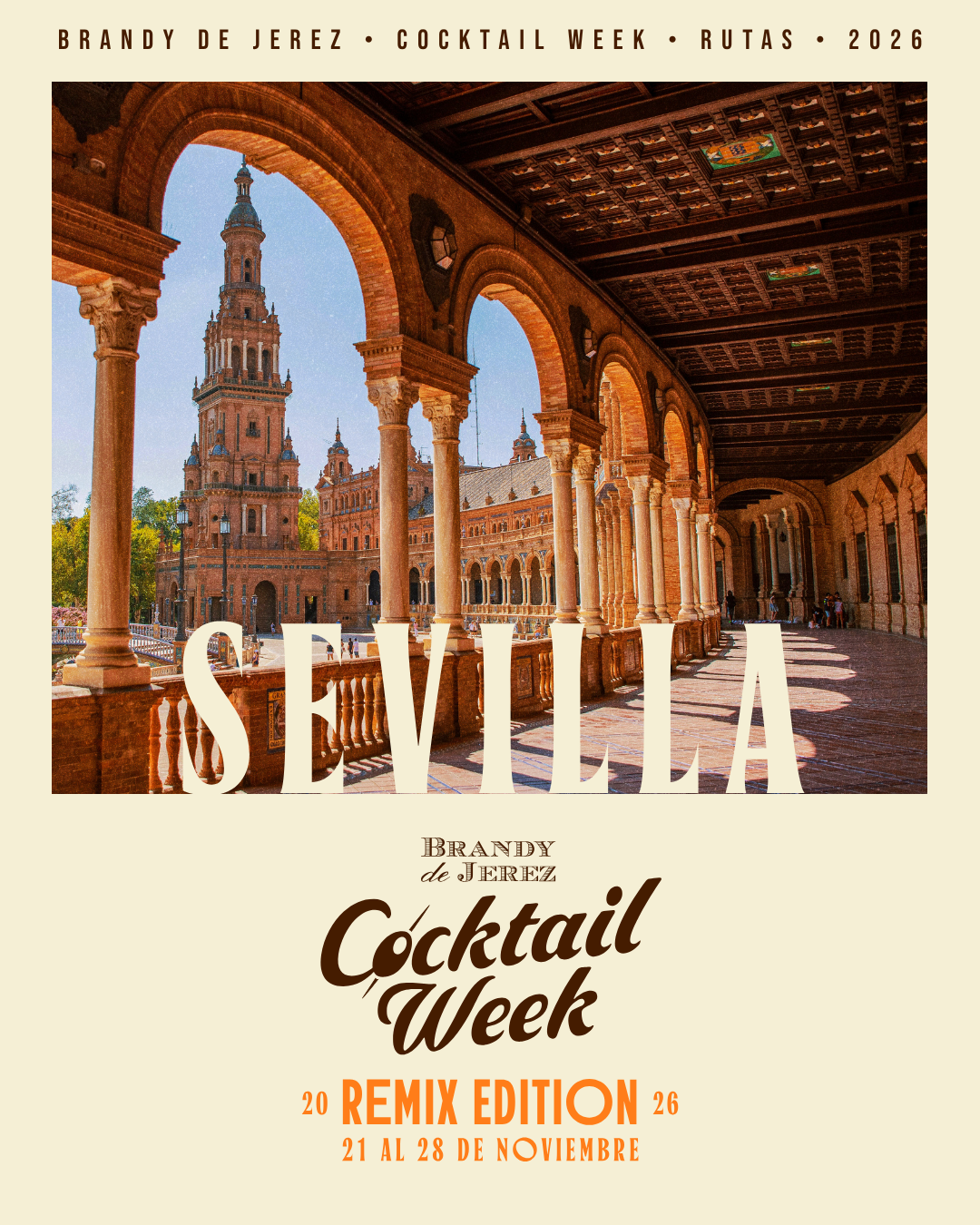 Cartel de La Ruta del Compás en Sevilla.